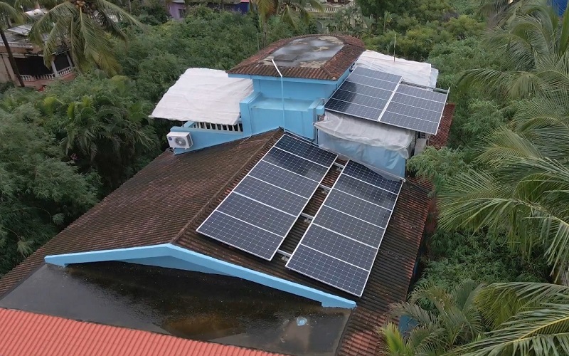 Residential Solar power installation with storage in Goa